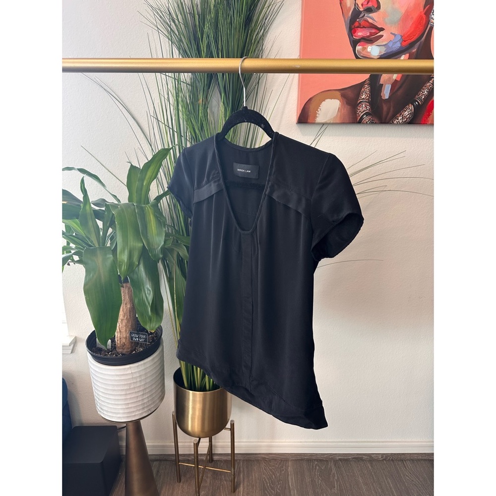 Derek Lam Silk 100% Silk Cap Sleeve U-Neck Blouse - IT Size 38/US 2 - Picture 6 of 11